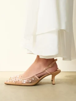 Next Nude Avec ornements - Chaussures à talons Forever Comfort® à bride arrière en maille pointue Online