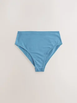 Next Nœuds bleus - Culotte en coton riche 7 Pack Jambe haute taille haute Clearance