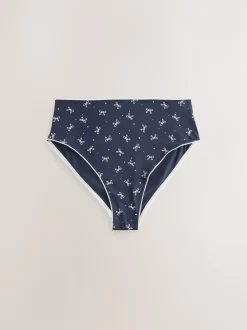 Next Nœuds bleus - Culotte en coton riche 7 Pack Jambe haute taille haute Clearance