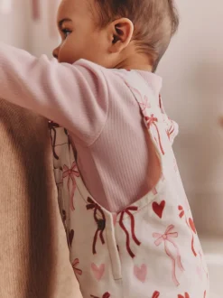 Next Nœuds crème/rose - Ensemble Salopettes et Body BÉBÉ 2 Pieces (0mois-3ans) Online