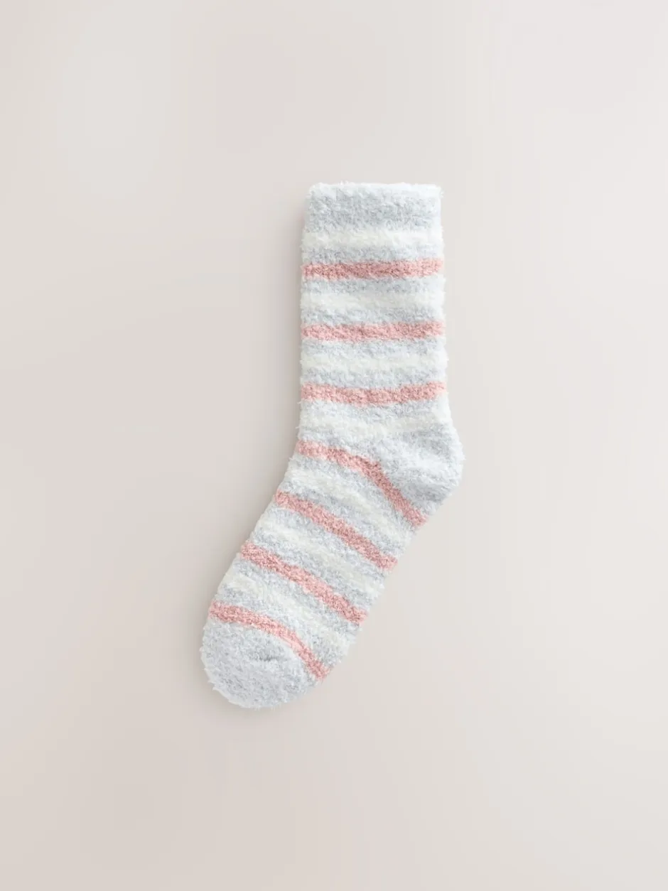 Next Nœuds rose/gris - Lot de 4 paires de chaussettes douillettes