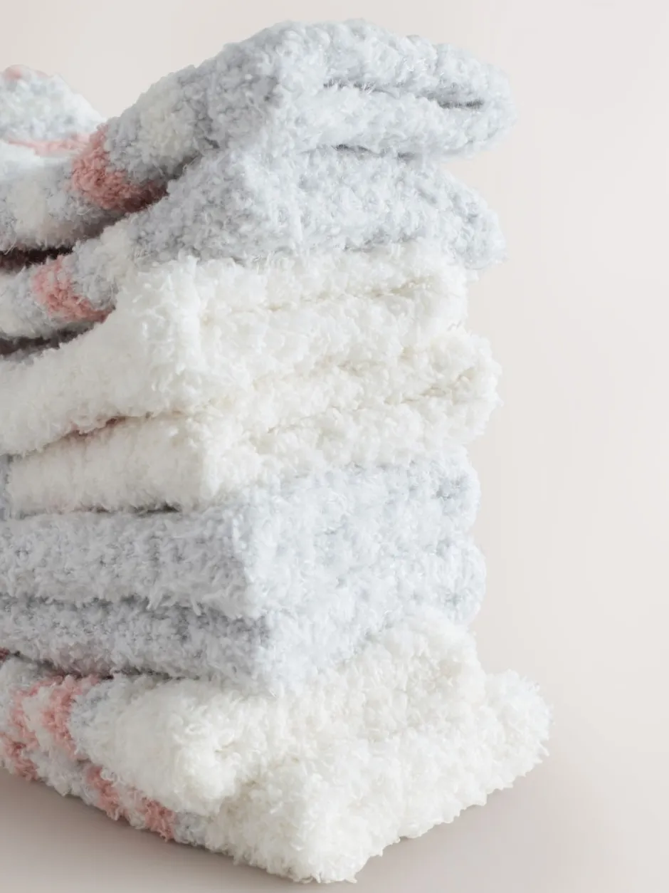 Next Nœuds rose/gris - Lot de 4 paires de chaussettes douillettes