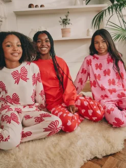 Next nœuds/coeurs rouges - Lot de 3Joggings pyjama (3-16ans) New