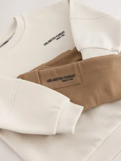 Next Off White écru - Ensemble sweat-shirt utilitaire et jogging super fin (3mths-7yrs) Sale