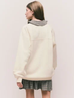 Next Off White écru - Sweat-shirt épais décontracté à Col rond Outlet