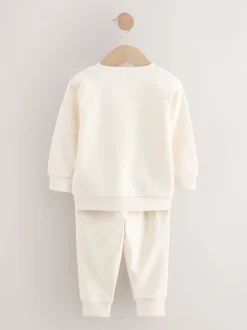 Next Off White/ciment - Ensemble sweat-shirt et jogging, lot de 2 (3mois-7ans)