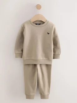 Next Off White/ciment - Ensemble sweat-shirt et jogging, lot de 2 (3mois-7ans)