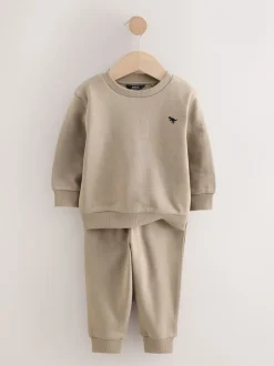 Next Off White/ciment - Ensemble sweat-shirt et jogging, lot de 2 (3mois-7ans)