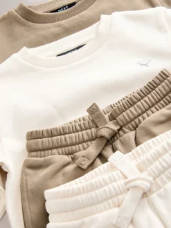 Next Off White/ciment - Ensemble sweat-shirt et jogging, lot de 2 (3mois-7ans)