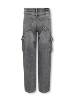 ONLY KIDS Gris Ample Cargos Jeans avec taille ajustable Discount