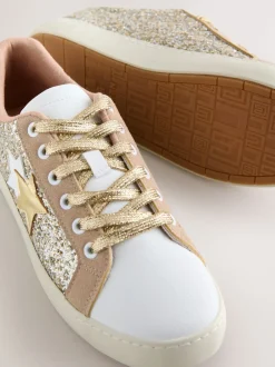 Next Or - Baskets à lacets style baseball Forever Comfort® avec étoile pailletée Online