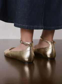 Next Or - Chaussures plates Forever Comfort® en cuir avec bride à la cheville Best