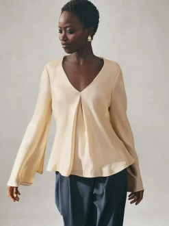 Nothing Ordinary Or - Chemisier à manches longues Nodinary Satin métallisé