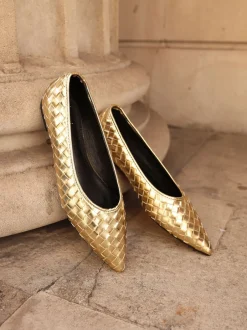 Linzi Or - Ballerines tissées Talina à bout pointu Sale