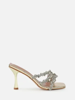 Simmi London Or - Mules à talons milieu en diamant blush Online