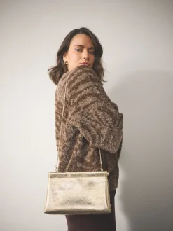 Next Or - Pochette à bouton-pression à détails scintillants Clearance