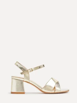 Linzi Or - Sandales à talons larges Vivian avec bandoulière avant croisée Clearance
