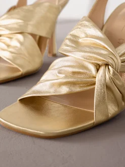 Next Or - Sandales Signature en cuir à talons torsadés haut de gamme New