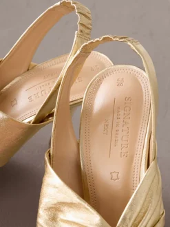 Next Or - Sandales Signature en cuir à talons torsadés haut de gamme New