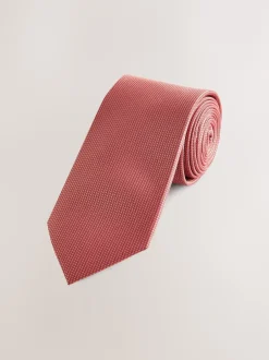 Next - Ajusté - Cravate texturée Orange Clearance