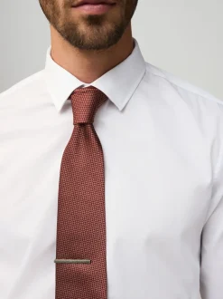 Next - Cravate texturée avec pince à cravate Orange Online