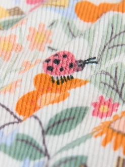 Next Orange à petites fleurs - Haut côtelé à volants et manches longues (3mois à7ans) Discount