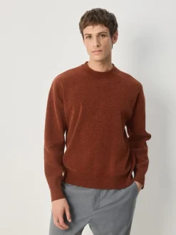 Next Orange brûlé - Pull col rond en chenille uni coupe décontractée Outlet