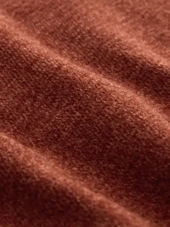 Next Orange brûlé - Pull col rond en chenille uni coupe décontractée Outlet