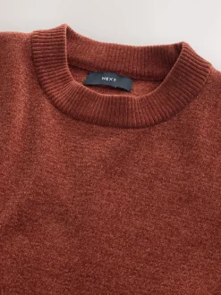Next Orange brûlé - Pull col rond en chenille uni coupe décontractée Outlet