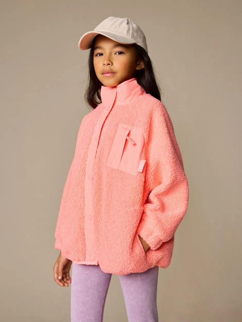 Next Orange corail - Veste en polaire boutonnée (3-16ans) New