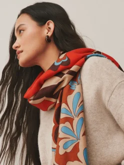 Next Orange imprimé cachemire - Écharpe épaisse Sale