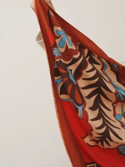 Next Orange imprimé cachemire - Écharpe épaisse Sale