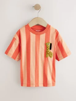 Next - Lot de 3 t-shirts graphiques à manches courtes (3mois7ans) Orange motif safari Clearance
