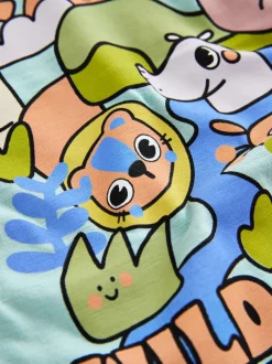 Next - Lot de 3 t-shirts graphiques à manches courtes (3mois7ans) Orange motif safari Clearance