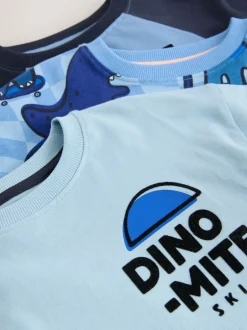 Next - Lot de 3 pyjamas oversize (9mois-10ans) Orange/Dinosaur marine Hot