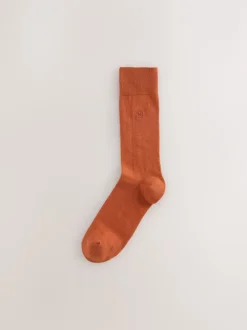 Next Orange/vert/bleu - Lot de 8 - Chaussettes fraîches brodées durables Best