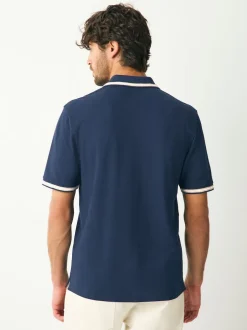 Next - Polo coupe classique à manches courtes et liserés Ottoman bleu marine Online