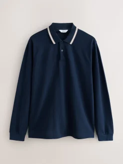 Next Ottoman bleu marine - Polo à liserés Sale