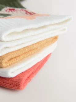 Next - Cushioned Semelle intérieure Cotton Rich Ribbed Tipped Chaussettes 5 Lot Ouest neutre Outlet