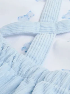 Next - Ensemble salopette et body en velours côtelé (0mois-2ans) Ours bleu Clearance