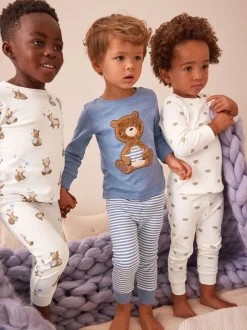 Next Ours bleu clair - Lot de 3 pyjamas Snuggle (9mois-6ans) Hot