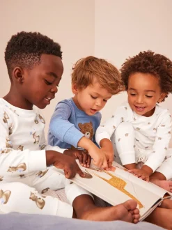 Next Ours bleu clair - Lot de 3 pyjamas Snuggle (9mois-6ans) Hot