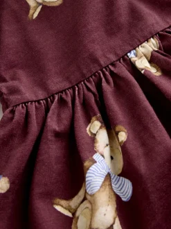 Next Ours en peluche bordeaux - Robe à col à manches longues (3mois7ans) Clearance