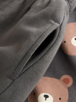 Next - Ensemble Sweatshirt et Joggers Rayure (3mths-7yrs) Ours gris anthracite partout