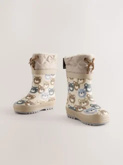 Next - Bottes en caoutchouc thermique Thinsulate™ avec extrémité doublée ours marron Sale