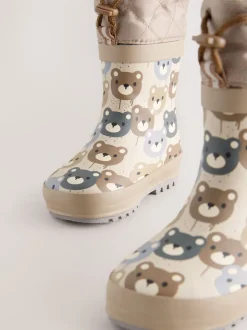 Next - Bottes en caoutchouc thermique Thinsulate™ avec extrémité doublée ours marron Sale