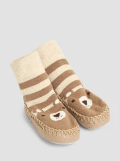 Jojo Maman Bébé ours marron - Chaussettes mocassins Online
