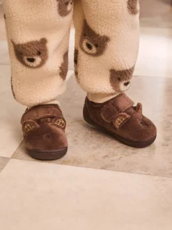 Next - Chaussons Cupsole doublés chauds ours marron Sale