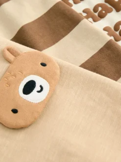 Next ours marron - T-shirts à manches longues avec appliqué, lot de 3 (3mois-7ans) Outlet