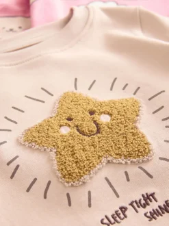 Next Ours marron/étoile - Lot de 3 pyjamas Snuggle (9mois-9ans)